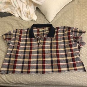 Vintage Plaid Collared Top